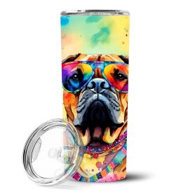 Bullmastiff Hippie Dawg Stainless Steel Skinny Tumbler Vacuum Double Walled Reusable Insulated Tumbler Travel Cup for Coffee Cocktails Gift with