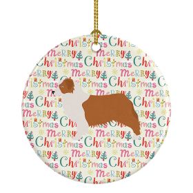 Australian Shepherd Dog Merry Christmas Ceramic Ornament Christmas Tree Hanging Decorations for Home Christmas Holiday, Party, Gift, 3 in, Multic