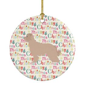 Pyrenean Shepherd Dog Merry Christmas Ceramic Ornament Christmas Tree Hanging Decorations for Home Christmas Holiday, Party, Gift, 3 in, Multicol