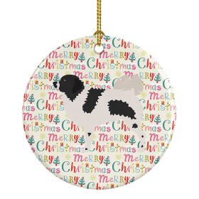 Wetterhoun Frisian Water Dog Ceramic Ornament Christmas Tree Hanging Decorations for Home Christmas Holiday, Party, Gift, 3 in, Multicolor