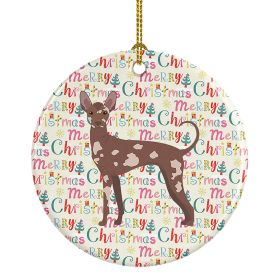 Mexican Hairless Dog #2 Merry Christmas Ceramic Ornament Christmas Tree Hanging Decorations for Home Christmas Holiday, Party, Gift, 3 in, Multic