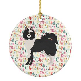 Elo Dog #2 Merry Christmas Ceramic Ornament Christmas Tree Hanging Decorations for Home Christmas Holiday, Party, Gift, 3 in, Multicolor