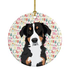 Bernese Mountain Dog Puppy #2 Christmas Ceramic Ornament Christmas Tree Hanging Decorations for Home Christmas Holiday, Party, Gift, 3 in, Multic
