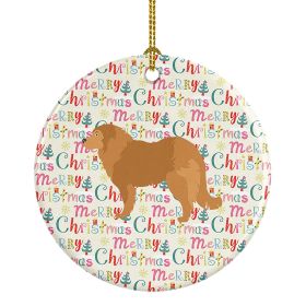 Caucasian Shepherd Dog Merry Christmas Ceramic Ornament Christmas Tree Hanging Decorations for Home Christmas Holiday, Party, Gift, 3 in, Multico