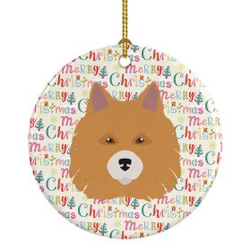 Elo Dog Merry Christmas Ceramic Ornament Christmas Tree Hanging Decorations for Home Christmas Holiday, Party, Gift, 3 in, Multicolor