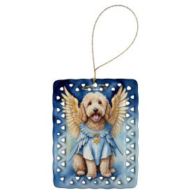 Goldendoodle My Angel Porcelain Ornament Christmas Tree Hanging Decorations for Home Christmas Holiday, Rectangle, Gift, Multicolor