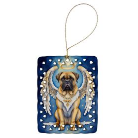 Bullmastiff My Angel Porcelain Ornament Christmas Tree Hanging Decorations for Home Christmas Holiday, Rectangle, Gift, Multicolor