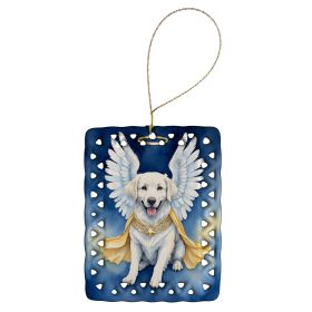 Kuvasz My Angel Porcelain Ornament Christmas Tree Hanging Decorations for Home Christmas Holiday, Rectangle, Gift, Multicolor