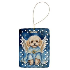 Maltipoo My Angel Porcelain Ornament Christmas Tree Hanging Decorations for Home Christmas Holiday, Rectangle, Gift, Multicolor