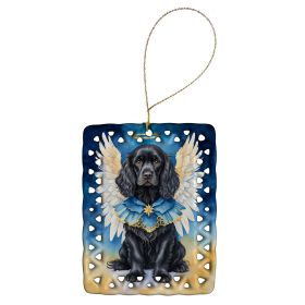 Cocker Spaniel My Angel Porcelain Ornament Christmas Tree Hanging Decorations for Home Christmas Holiday, Rectangle, Gift, Multicolor