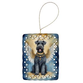 Kerry Blue Terrier My Angel Porcelain Ornament Christmas Tree Hanging Decorations for Home Christmas Holiday, Rectangle, Gift, Multicolor