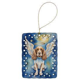 English Cocker Spaniel My Angel Porcelain Ornament Christmas Tree Hanging Decorations for Home Christmas Holiday, Rectangle, Gift, Multicolor