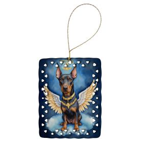 Doberman Pinscher My Angel Porcelain Ornament Christmas Tree Hanging Decorations for Home Christmas Holiday, Rectangle, Gift, Multicolor