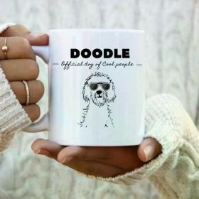 1pc "Unofficial Dog of Cool People" Doodle Mug - Ideal Gift for Doodle Enthusiasts, Parents - Reusable & Insulated 11oz