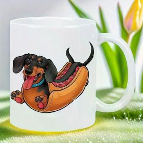 A dachshund dog 11oz Cermic Coffee Mug - Reusble, Insulted,Trvel Mug, Hnd-Wsh Only - Perfect for Coffee