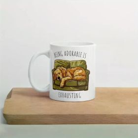 Golden Retriever Dog Design Cup Ceramic Mug Coffee Office Tea Boss Gift 11oz Pet, 11oz White Mug with Double Side
