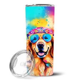 Golden Retriever Hippie Dawg Stainless Steel Skinny Tumbler Vacuum Double Walled Reusable Insulated Tumbler Travel Cup for Coffee Cocktails Gift (Default: Default)