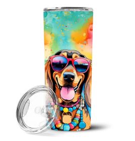 Doberman Pinscher Hippie Dawg Stainless Steel Skinny Tumbler Vacuum Double Walled Reusable Insulated Tumbler Travel Cup for Coffee Cocktails Gift (Default: Default)