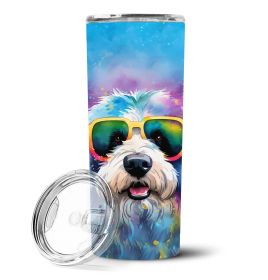 Old English Sheepdog Hippie Dawg Stainless Steel Skinny Tumbler Vacuum Double Walled Reusable Insulated Tumbler Travel Cup for Coffee Cocktails G (Default: Default)
