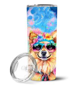 Pomeranian Hippie Dawg Stainless Steel Skinny Tumbler Vacuum Double Walled Reusable Insulated Tumbler Travel Cup for Coffee Cocktails Gift with L (Default: Default)