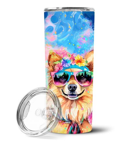 Pomeranian Hippie Dawg Stainless Steel Skinny Tumbler Vacuum Double Walled Reusable Insulated Tumbler Travel Cup for Coffee Cocktails Gift with L