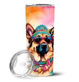 German Shepherd Hippie Dawg Stainless Steel Skinny Tumbler Vacuum Double Walled Reusable Insulated Tumbler Travel Cup for Coffee Cocktails Gift w (Default: Default)