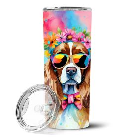 Cavalier Spaniel Hippie Dawg Stainless Steel Skinny Tumbler Vacuum Double Walled Reusable Insulated Tumbler Travel Cup for Coffee Cocktails Gift (Default: Default)