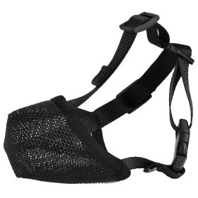 Pet Muzzle Mask Soft Mesh Muzzle Adjustable Dog Mouth Cover with Breathable Mesh Adjustable Neck Forehead Strap for Anti Biting Barking Chewing (Option: Black_XL)